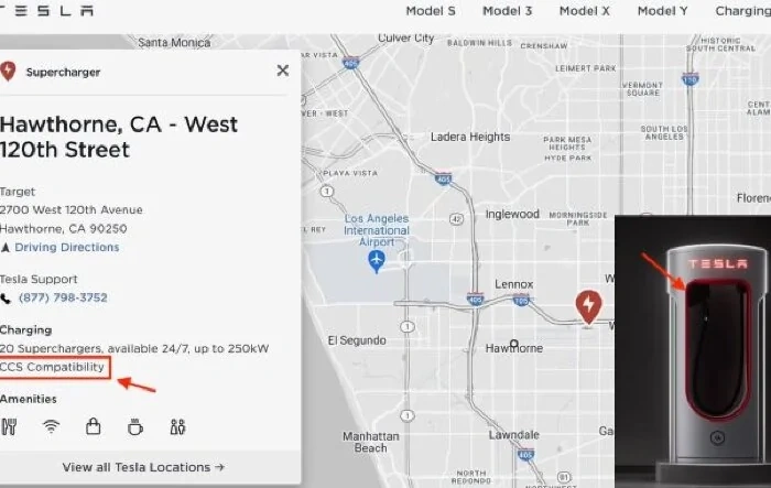 Location of first CCS compatible "Magic Dock" Tesla Supercharger location potentially revealed