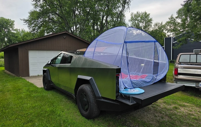 Camping set up so far! Mattress on the way.