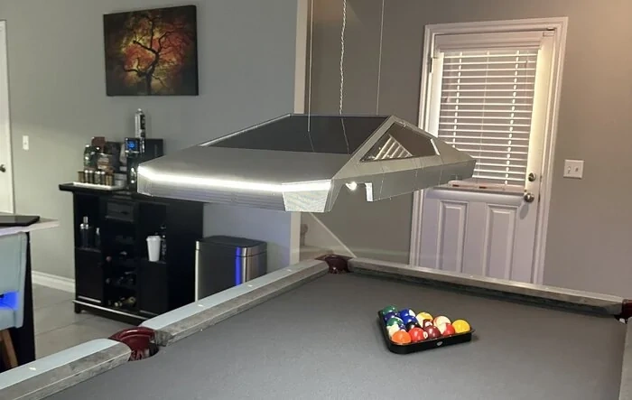 Cybertruck can now even be a pool table lamp 🎱