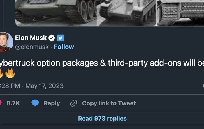 Elon Musk: Cybertruck option packages & [aftermarket] third-party add-ons will be 🔥🔥