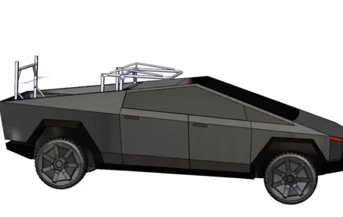 CyberRack -- stowable Cybertruck bed rack (stores in vault)