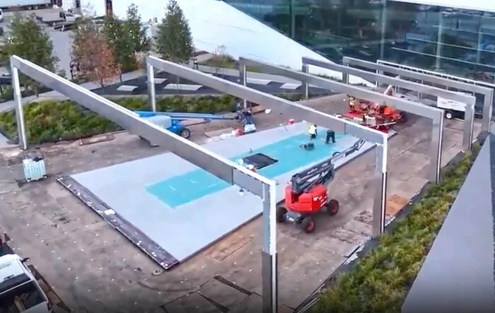 Giga Texas being prepared for Cybertruck Delivery Event -- 8/24 Video 🏗️