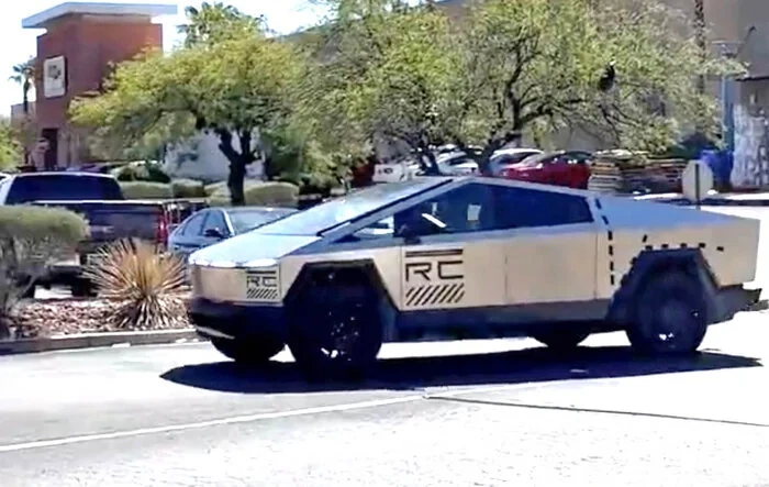 RC Decal'd Cybertruck spotted at Las Vegas Tesla Supercharger [new video added]