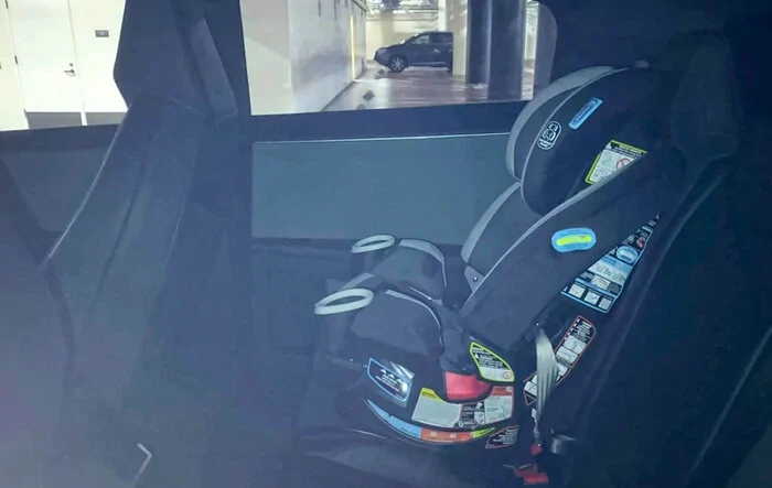 Child seat (front facing) install in Cybertruck -- first look photo