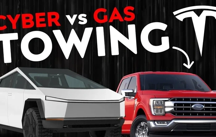 Tesla Cybertruck towing range vs. gas & diesel trucks | dual motor