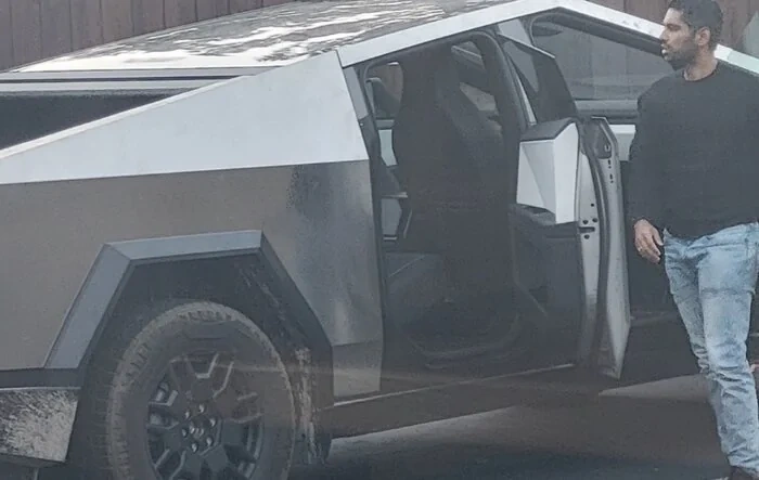Cybertruck with partial white interior spotted in Truckee CA