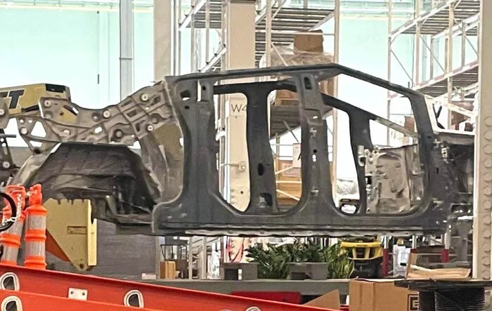 Cybertruck casting shot from inside factory (posted 10-12-23)