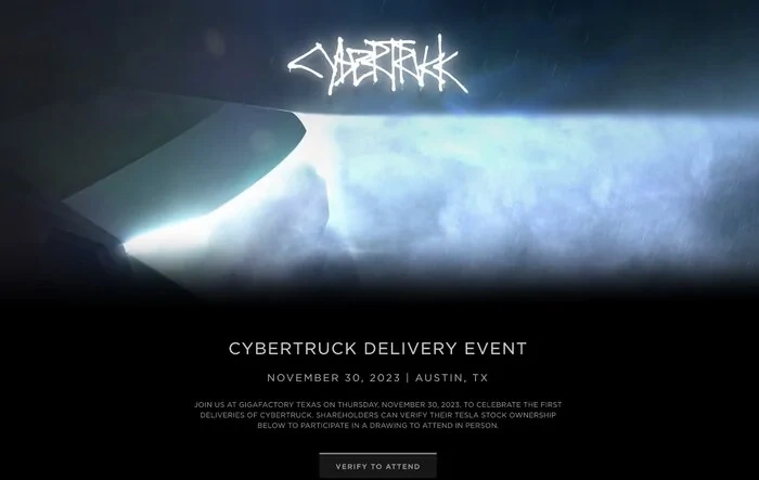 Cybertruck delivery event ticket lottery now open! [Deadline: 11/3/23]