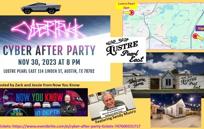 Unofficial Cybertruck Delivery Event After Party! @ Lustre Pearl East Starting 2PM