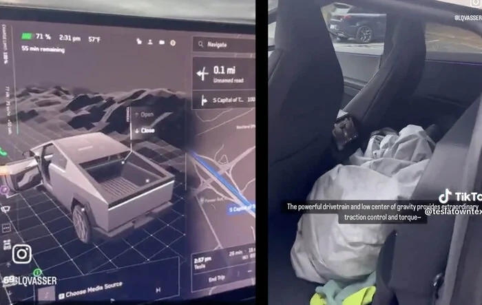 Videos: best look yet @ interior, folded-up backseat, tonneau cover, display screen UI, range meter
