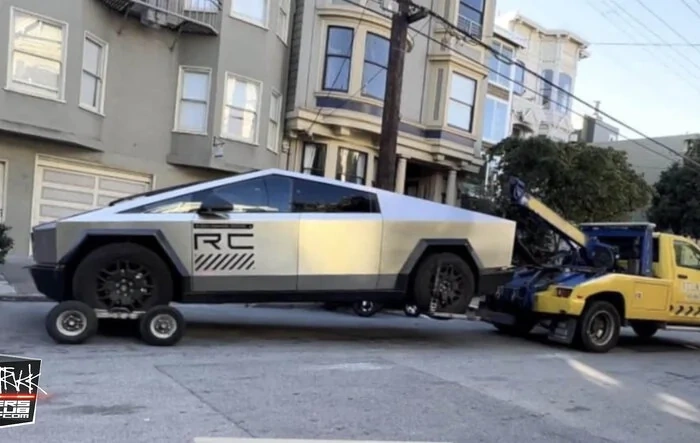 Cybertruck towed!