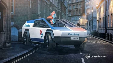 Tesla Cybertruck Cybertruck as NYPD, Coast Guard, Taxi, UPS, Dominos, and More Cybertruck-Dominos-Pizza-Delivery-Truck